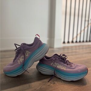 Hoka Women's Purple and Blue Running Shoes Bondi 8 size 8